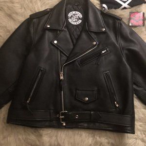 The Alley Chicago Leather Motorcycle Jacket, Women Size XXL, Black